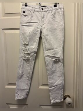 KanCan White Distressed Skinny Jeans Size W7 27